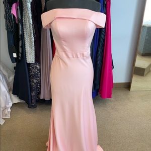 LA FEMME PINK PROM/SPECIAL OCCASION DRESS OFF THE SHOULDER NWT